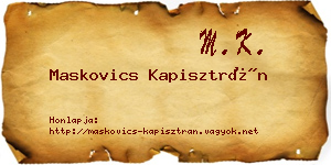 Maskovics Kapisztrán névjegykártya
